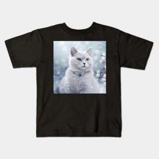 White British Shorthair Cat Kids T-Shirt